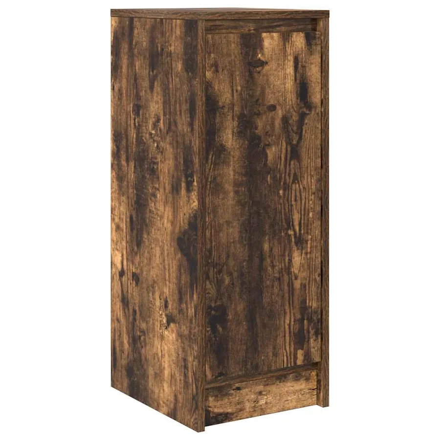 Buffet chêne fumé 29,5x34x76 cm bois d'ingénierie - 2