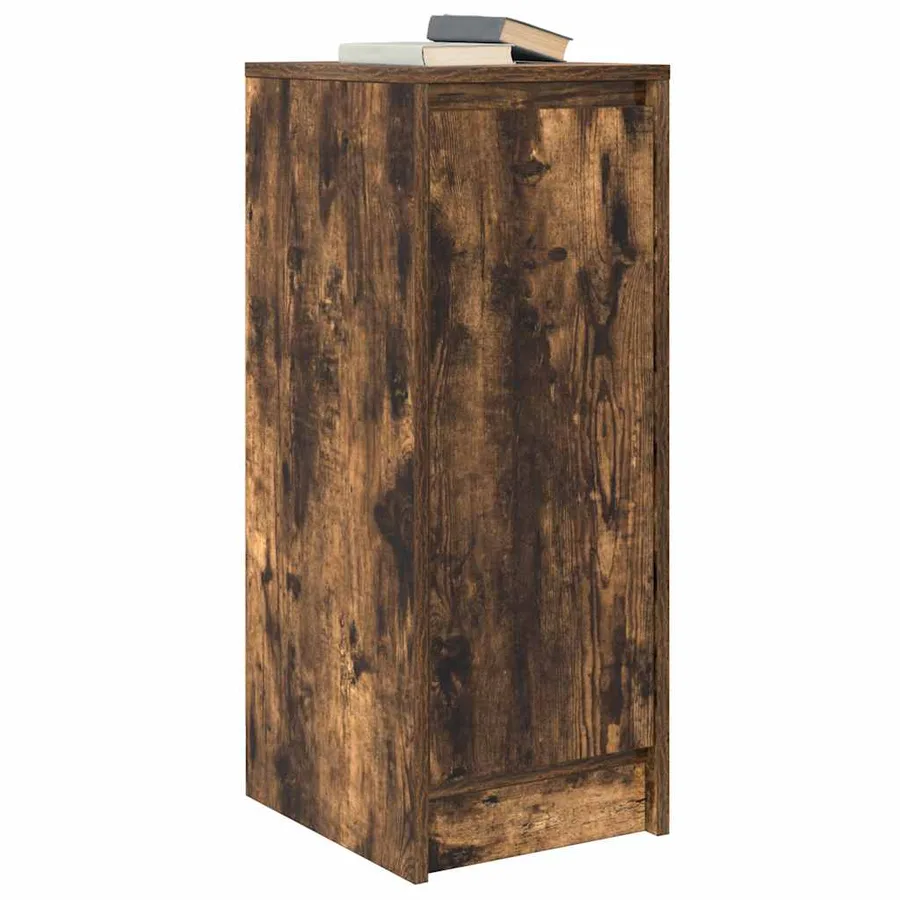 Buffet chêne fumé 29,5x34x76 cm bois d'ingénierie - 4