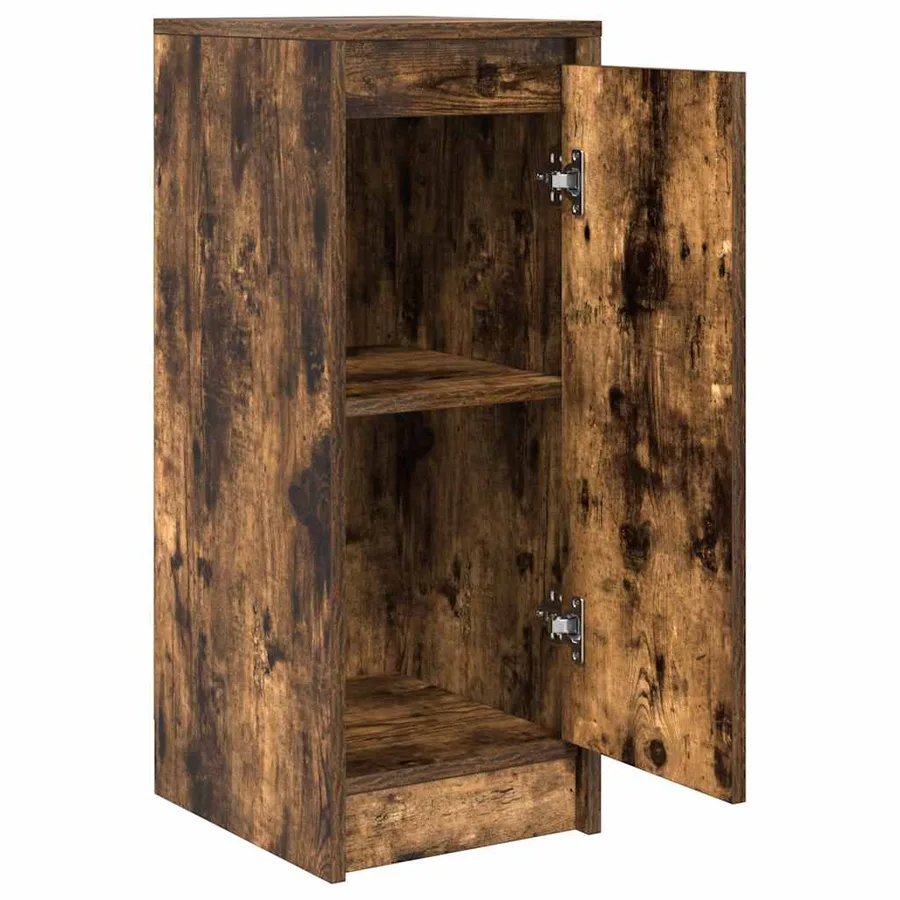 Buffet chêne fumé 29,5x34x76 cm bois d'ingénierie - 5
