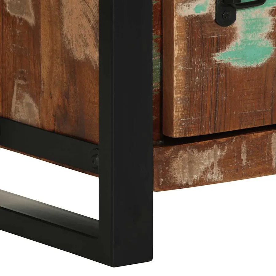 Armoire de salle de bain 40x30x90 cm bois massif récupération - 9