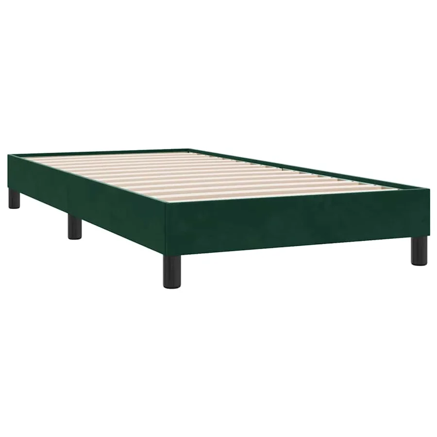 Cadre de lit sans matelas vert foncé 100x220 cm velours - 2