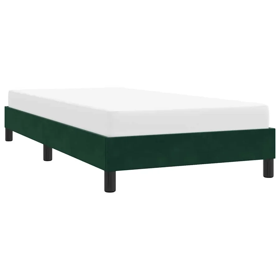 Cadre de lit sans matelas vert foncé 100x220 cm velours - 4