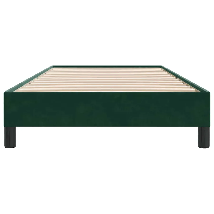 Cadre de lit sans matelas vert foncé 100x220 cm velours - 5