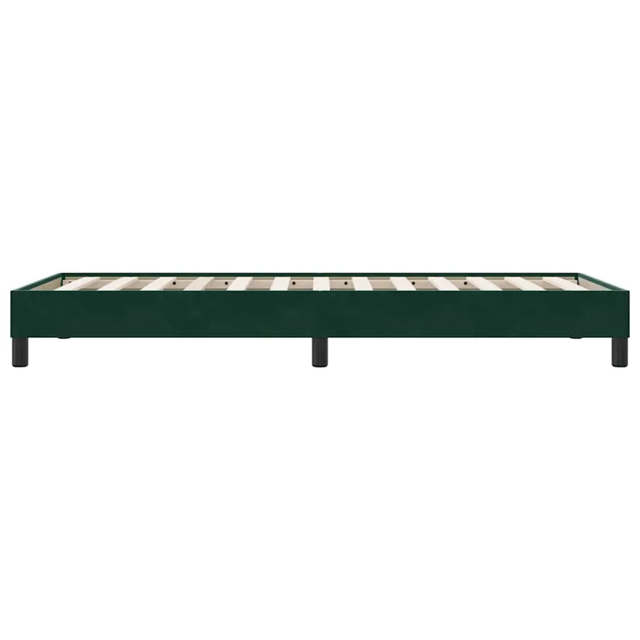 Cadre de lit sans matelas vert foncé 100x220 cm velours - 6