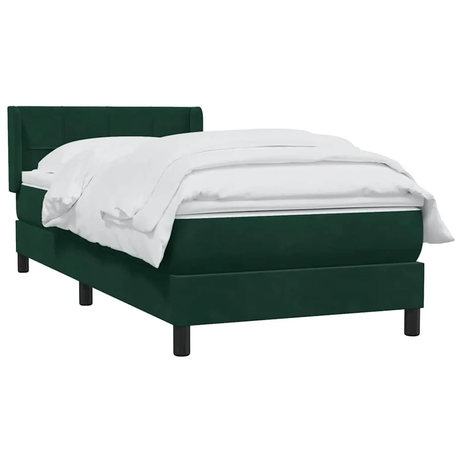Sommier à lattes de lit et matelas vert foncé 100x220cm velours - 3