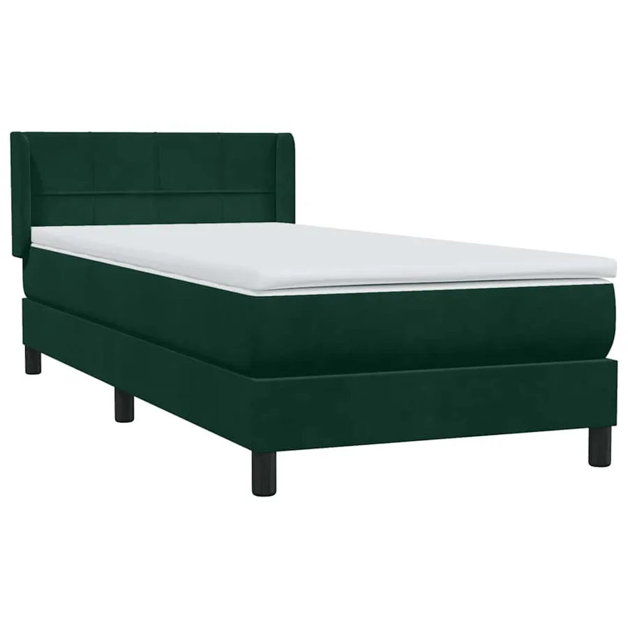 Sommier à lattes de lit et matelas vert foncé 100x220cm velours - 4