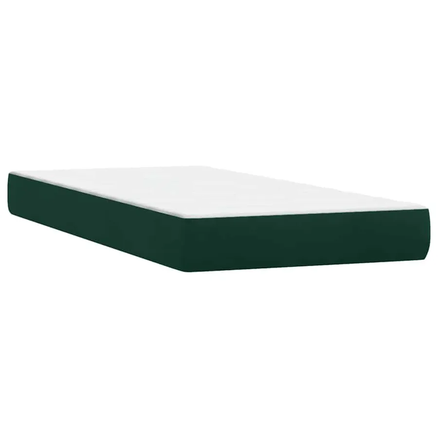 Sommier à lattes de lit et matelas vert foncé 100x220cm velours - 6