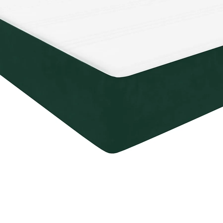 Sommier à lattes de lit et matelas vert foncé 100x220cm velours - 9