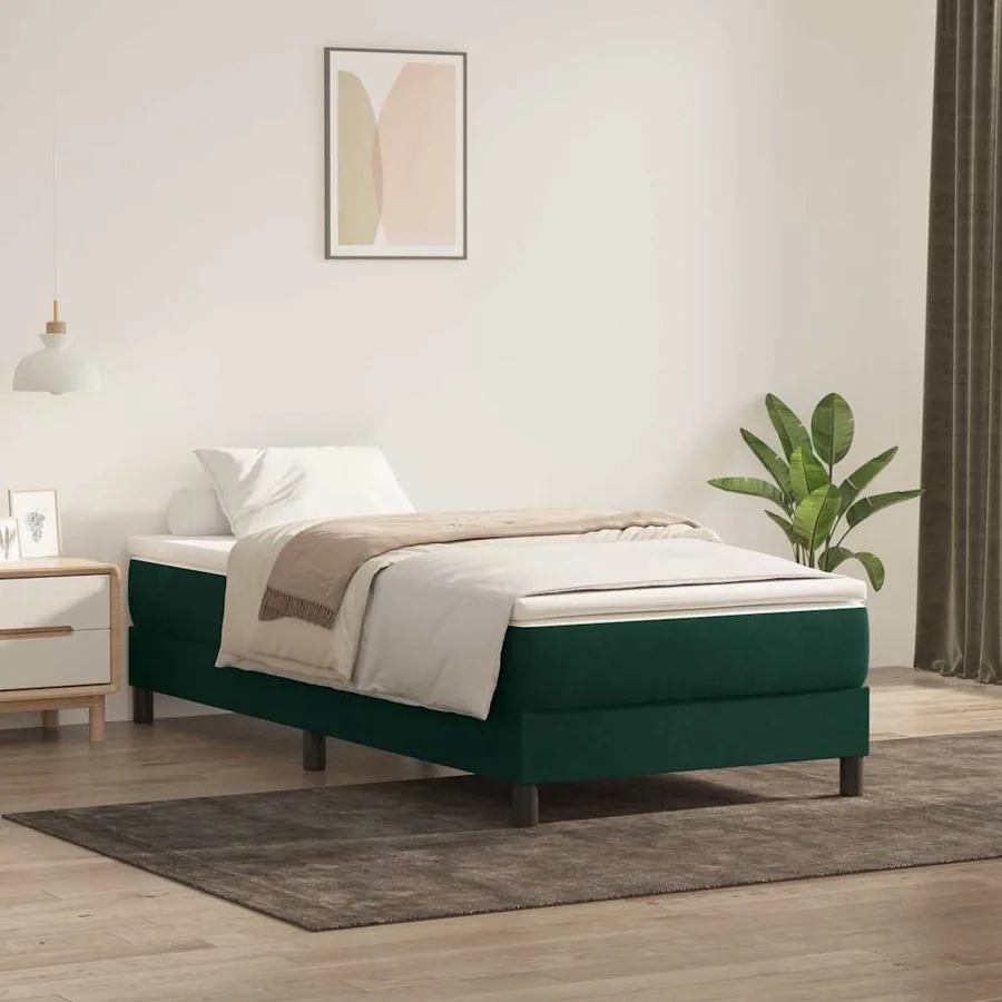 Sommier à lattes de lit sans matelas vert foncé 100x220cm