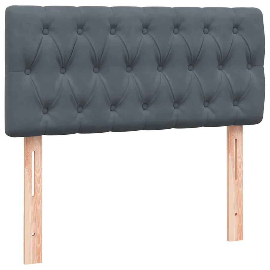 Sommier à lattes de lit et matelas gris foncé 100x220cm velours - 6