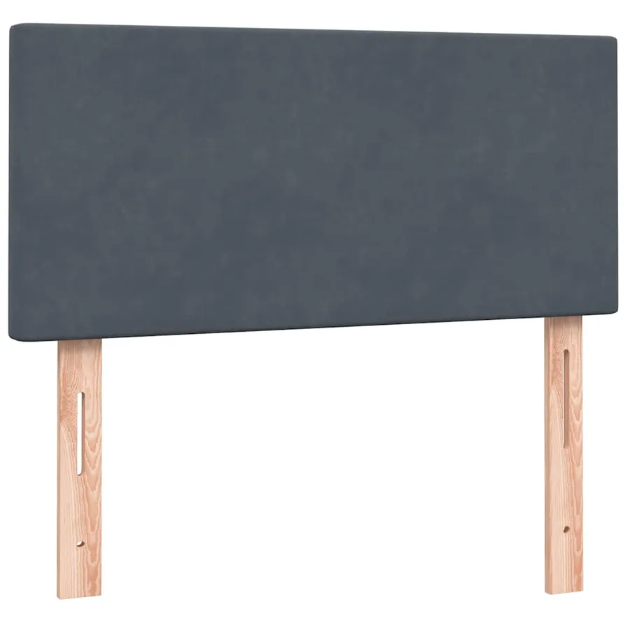Sommier à lattes de lit et matelas gris foncé 100x220cm velours - 7