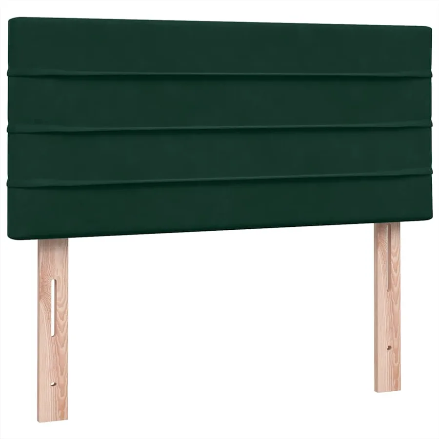 Sommier à lattes de lit et matelas et LED vert foncé 100x220cm velours - 8