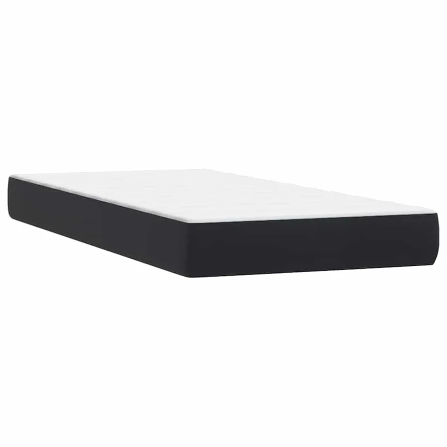 Sommier à lattes de lit avec matelas noir 100x220 cm velours - 6