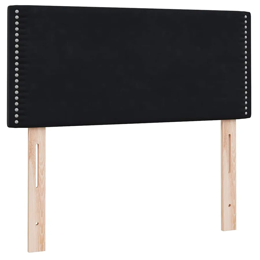 Sommier à lattes de lit avec matelas noir 100x220 cm velours - 7