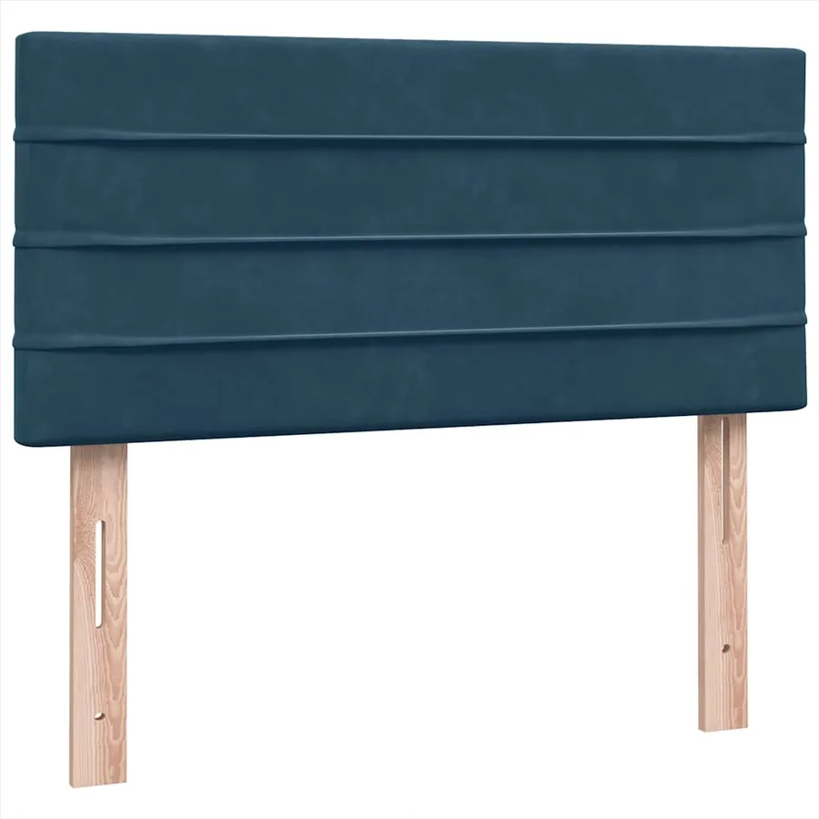 Sommier à lattes de lit et matelas bleu foncé 100x220cm velours - 7