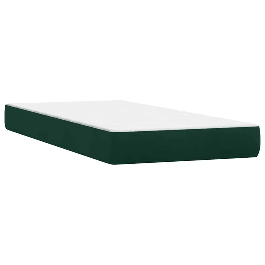 Sommier à lattes de lit et matelas vert foncé 100x220cm velours - 6