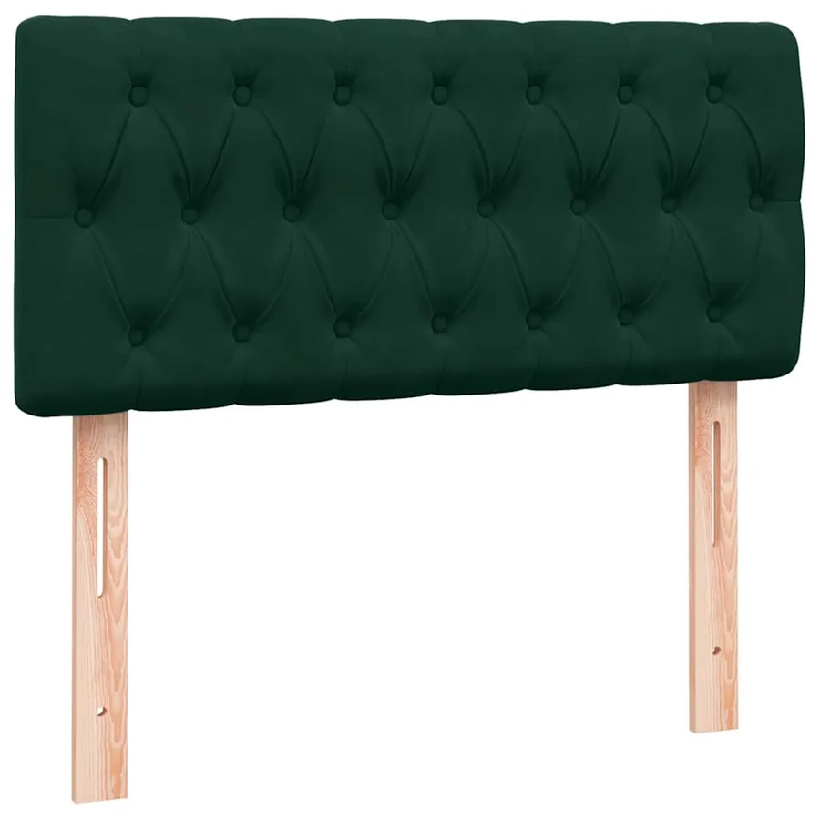 Sommier à lattes de lit et matelas vert foncé 100x220cm velours - 8
