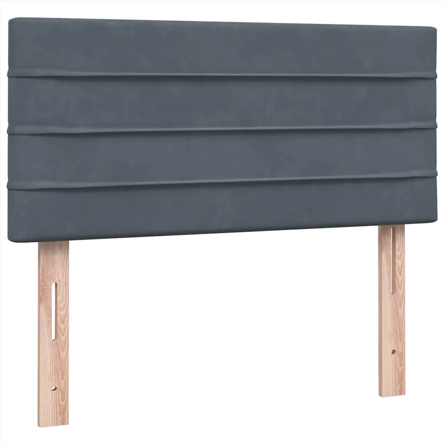 Sommier à lattes de lit et matelas et LED gris foncé 100x220cm velours - 8