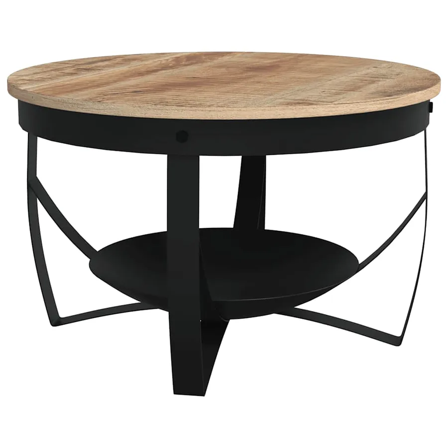 Table basse Ø68x43 cm Bois de manguier brut