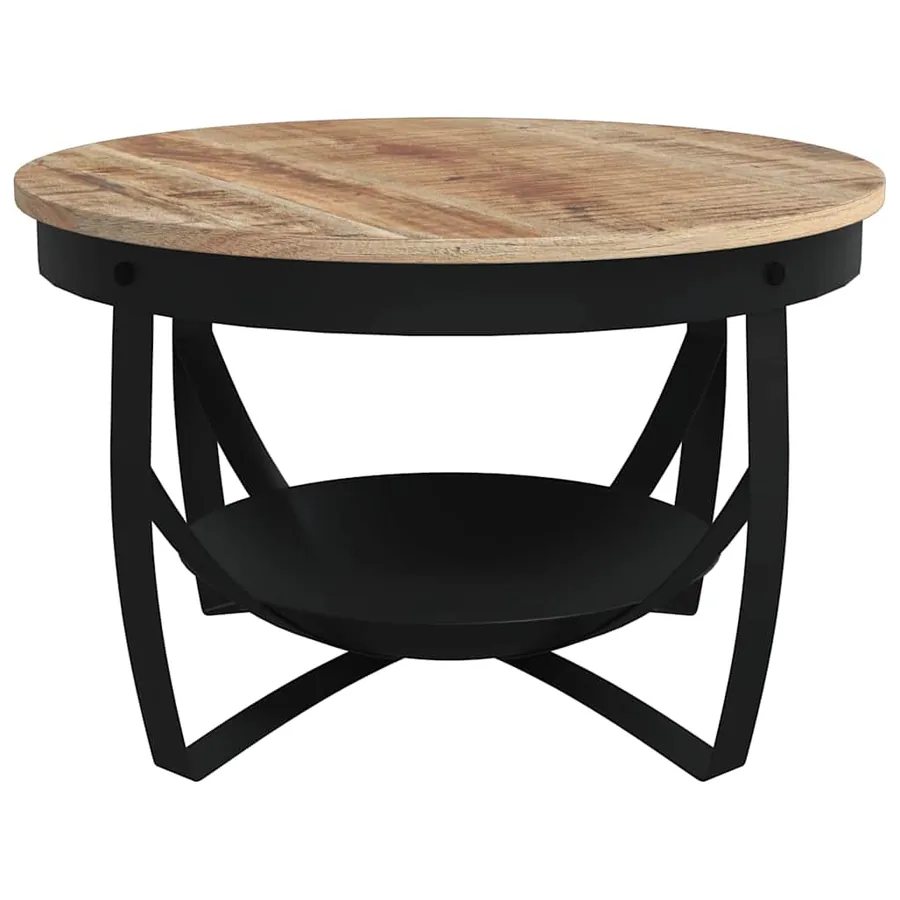 Table basse Ø68x43 cm Bois de manguier brut - 4