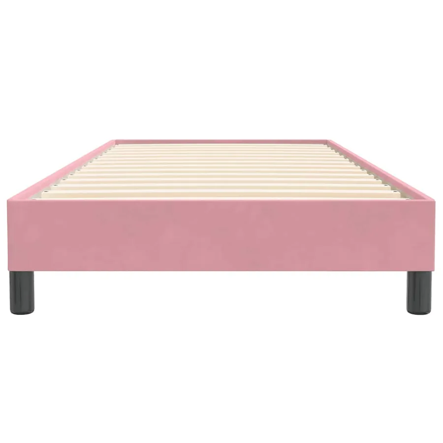 Sommier à lattes de lit sans matelas rose 100x220 cm velours - 5