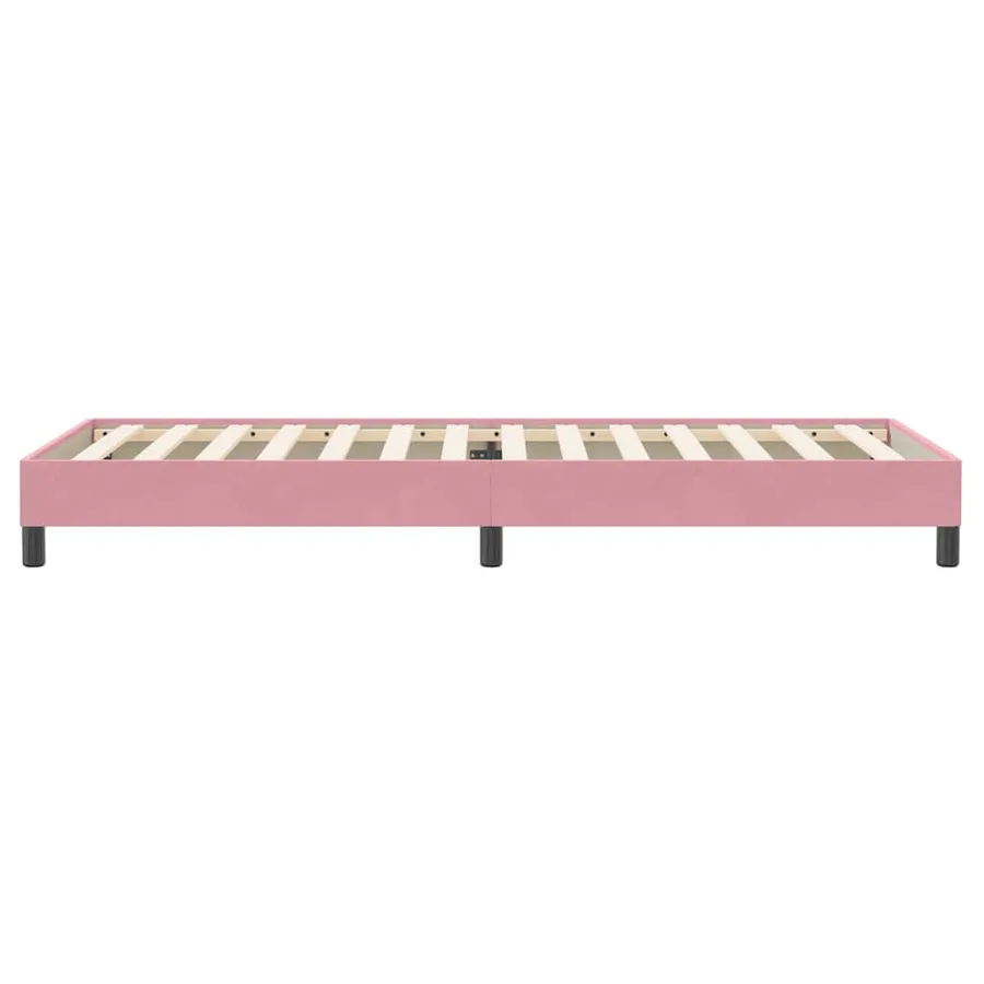 Sommier à lattes de lit sans matelas rose 100x220 cm velours - 6