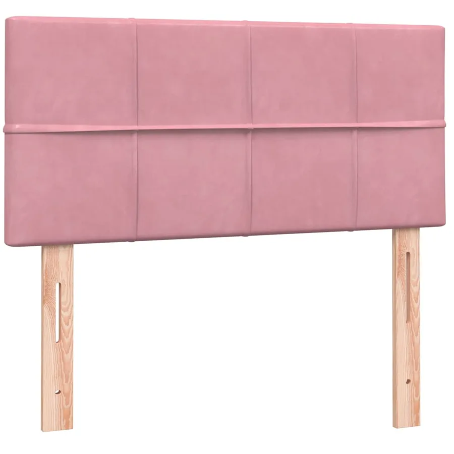 Sommier à lattes de lit avec matelas rose 100x220 cm velours - 7