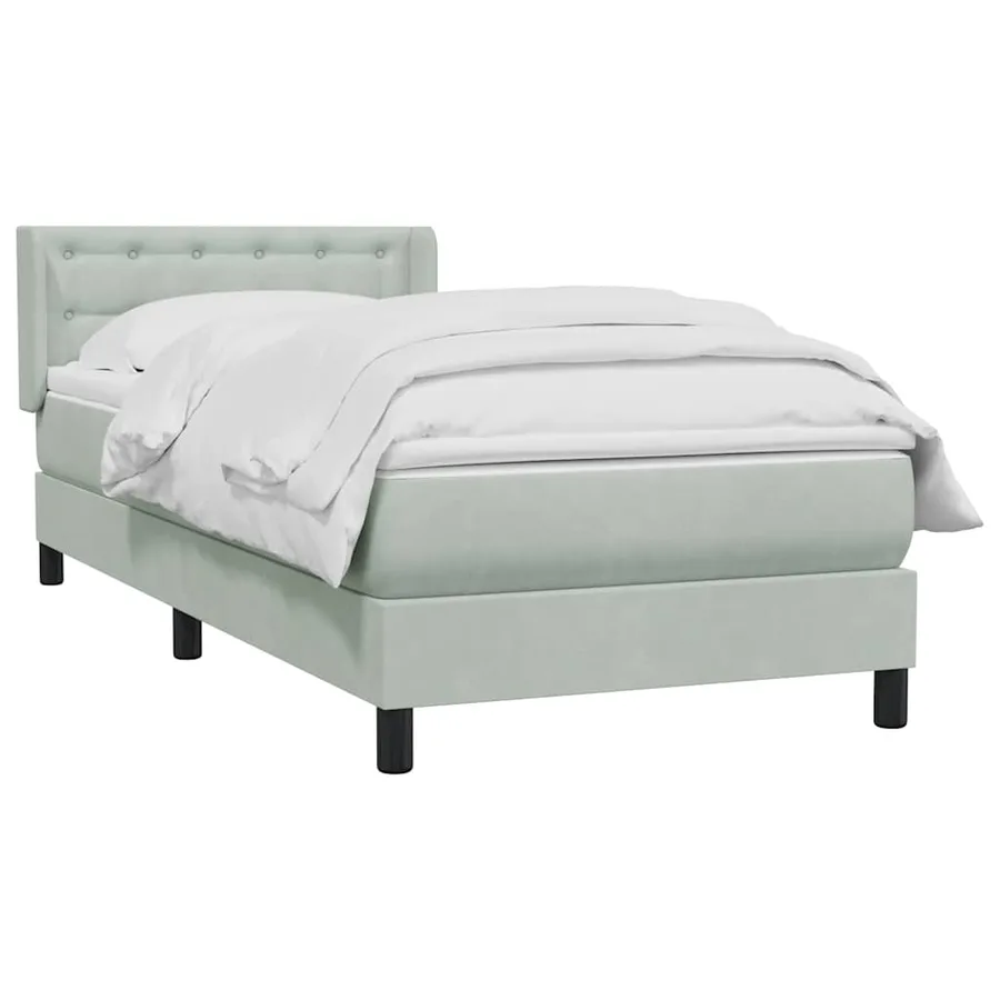 Sommier à lattes de lit et matelas gris clair 100x220cm velours - 3