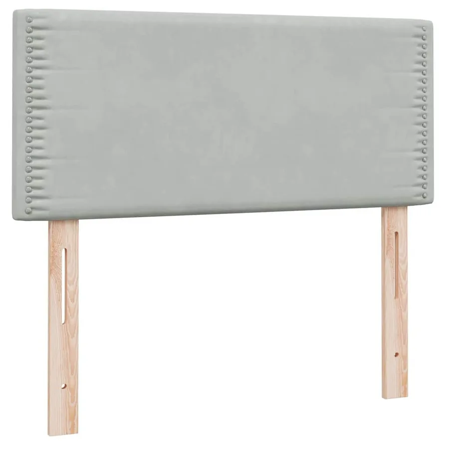 Sommier à lattes de lit et matelas gris clair 100x220cm velours - 7
