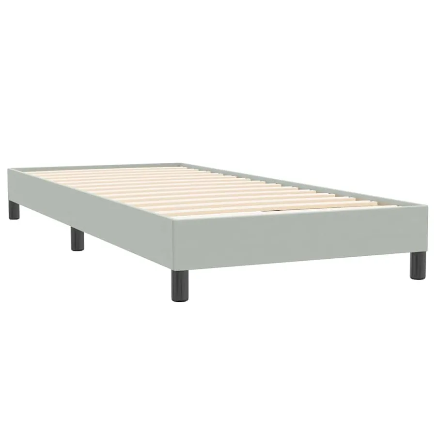 Sommier à lattes de lit et matelas gris clair 100x220cm velours - 5