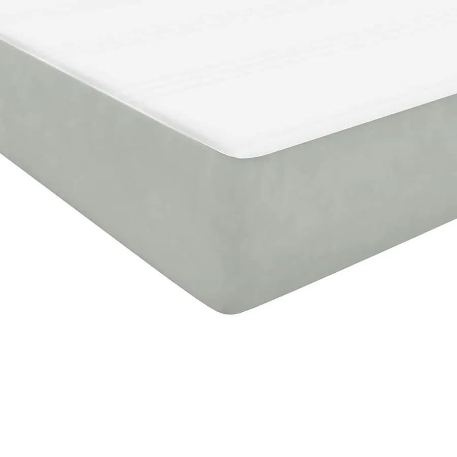 Sommier à lattes de lit et matelas gris clair 100x220cm velours - 9