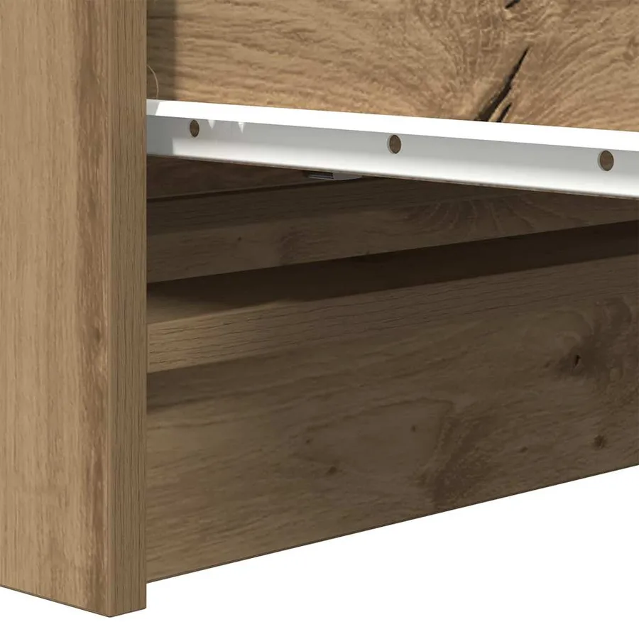 Buffet chêne artisanal 80x35x99 cm bois d'ingénierie - 10
