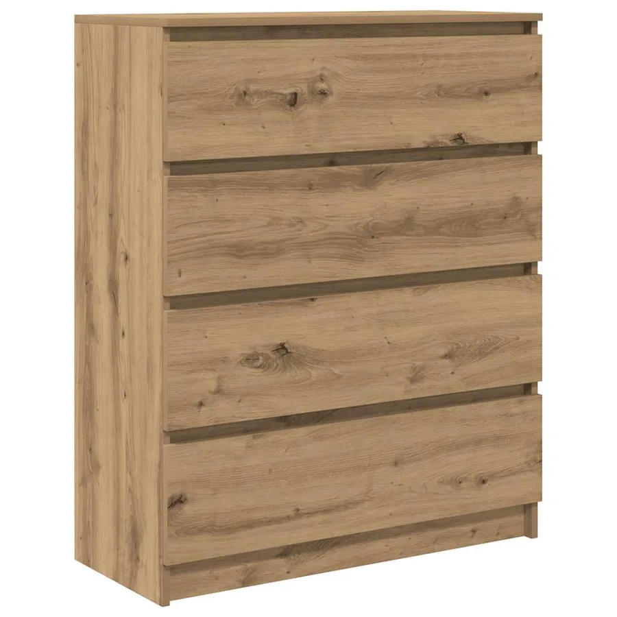 Buffet chêne artisanal 80x35x99 cm bois d'ingénierie - 2