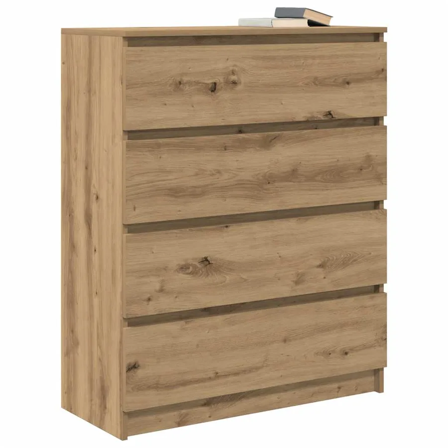 Buffet chêne artisanal 80x35x99 cm bois d'ingénierie - 4