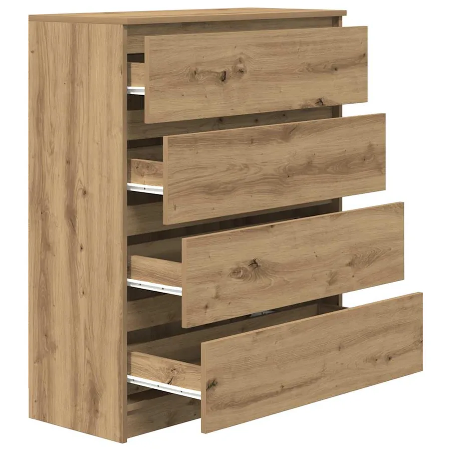 Buffet chêne artisanal 80x35x99 cm bois d'ingénierie - 5