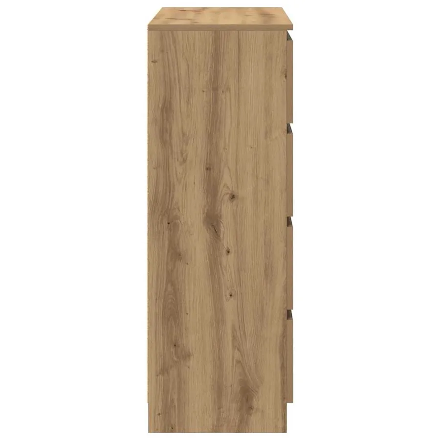 Buffet chêne artisanal 80x35x99 cm bois d'ingénierie - 7