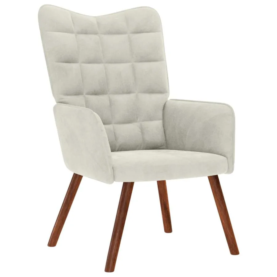 Chaise de relaxation crème velours
