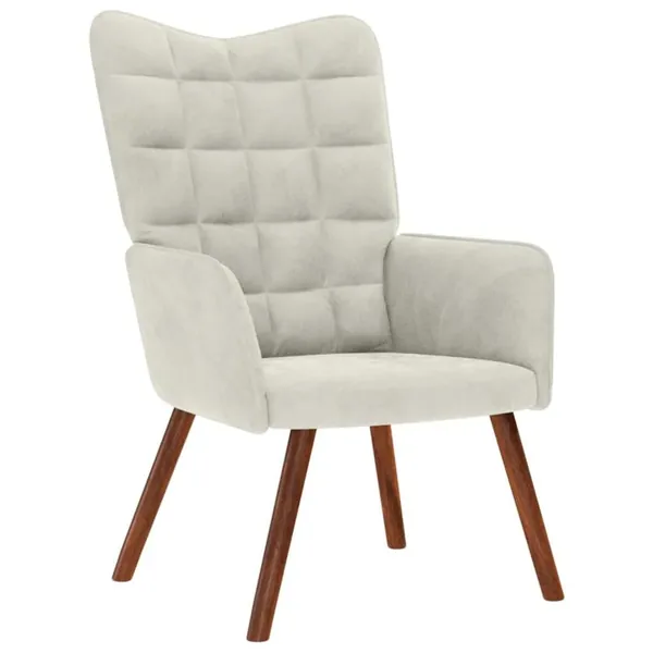 Chaise de relaxation crème velours