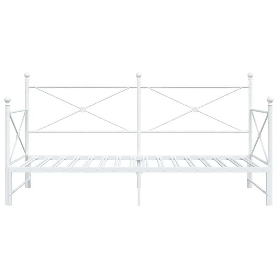 Lit de jour avec lit gigogne sans matelas blanc 107x203cm acier - 6