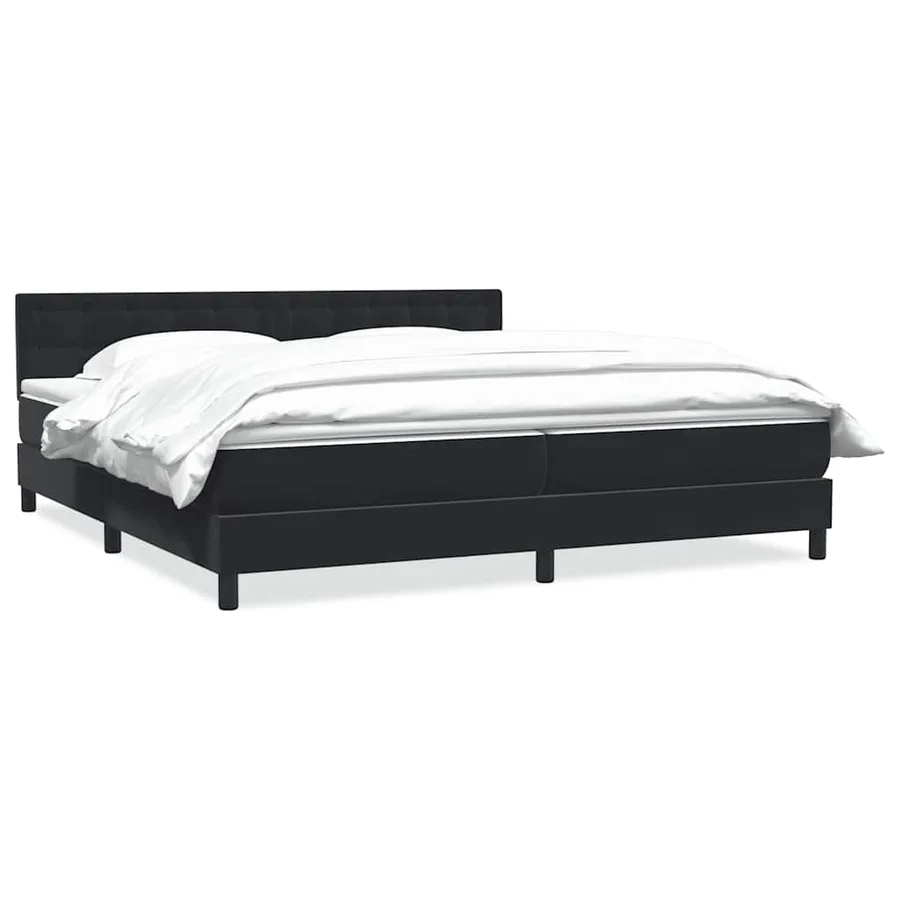 Sommier à lattes de lit avec matelas noir 200x210 cm Velours - 2