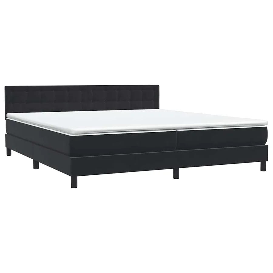 Sommier à lattes de lit avec matelas noir 200x210 cm Velours - 4