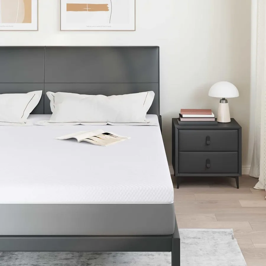 Surmatelas en mousse à mémoire 200 x 200 cm Thick Doux Blanc - 3