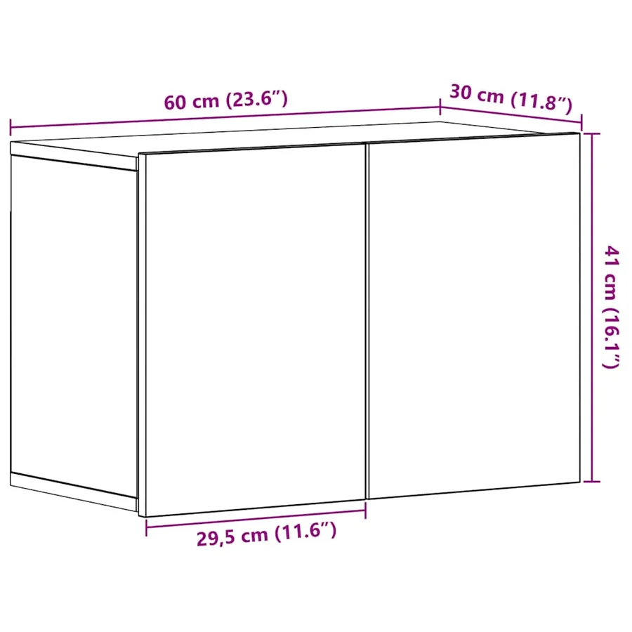 Meuble TV Chêne noir 60x30x41 cm Bois d'ingénierie - 11