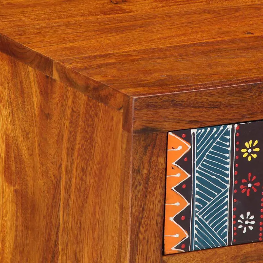 Table de chevet 2 pcs 40x35x45 cm bois d'acacia massif - 5