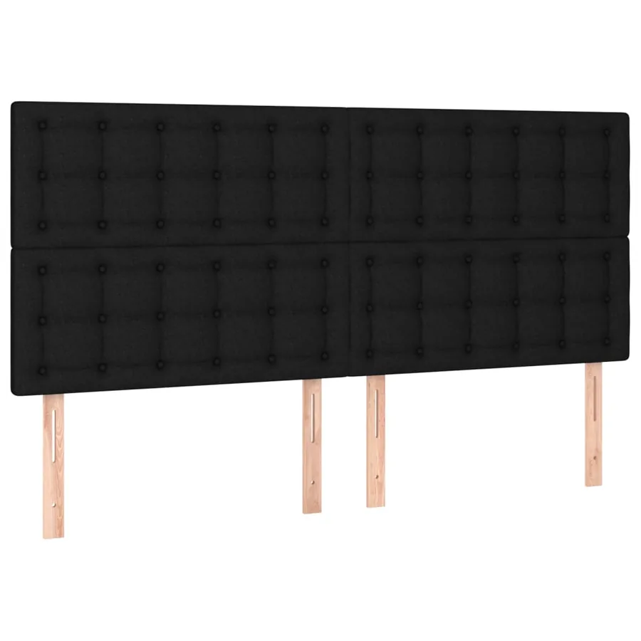 Tête de lit Noir 200x5x118/128 cm Tissu - 2