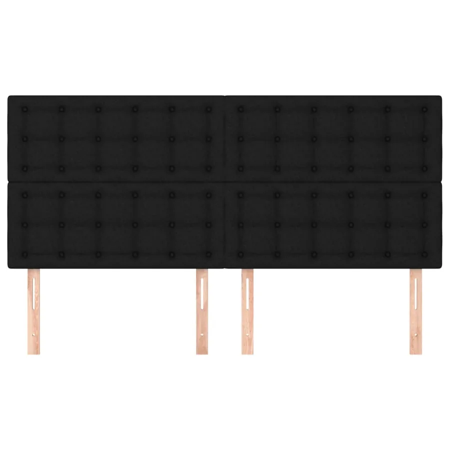 Tête de lit Noir 200x5x118/128 cm Tissu - 3