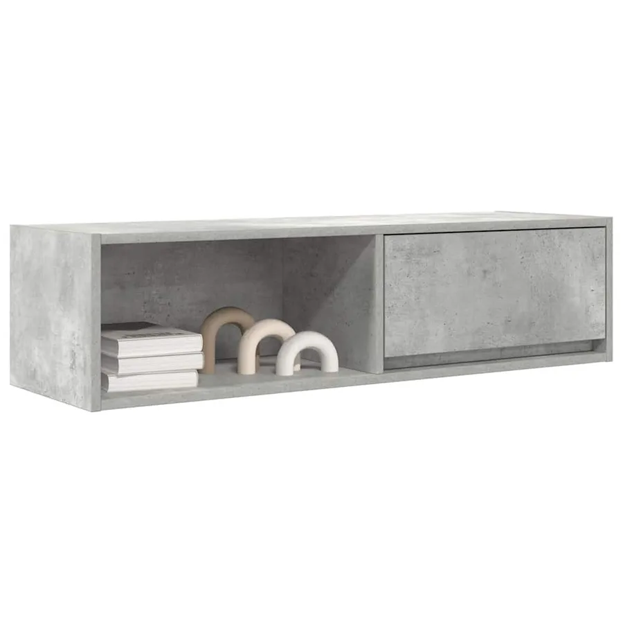 Meuble TV gris béton 100x31x25,5 cm bois d'ingénierie - 4