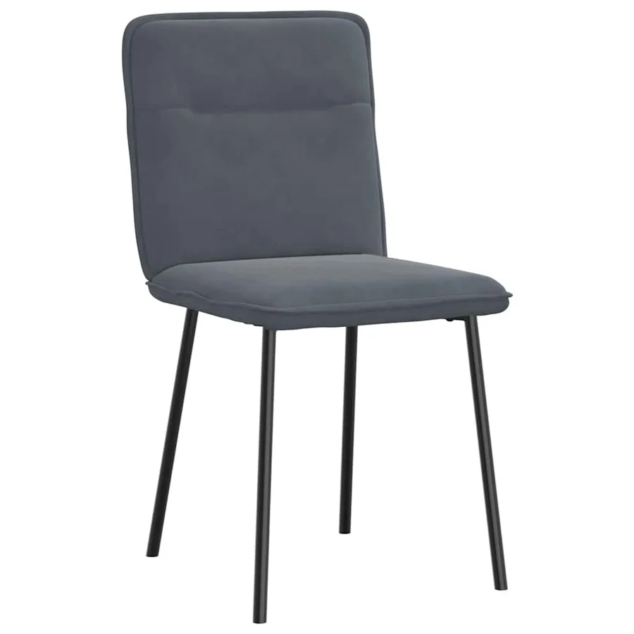 Chaises à manger lot de 6 gris foncé velours - 3