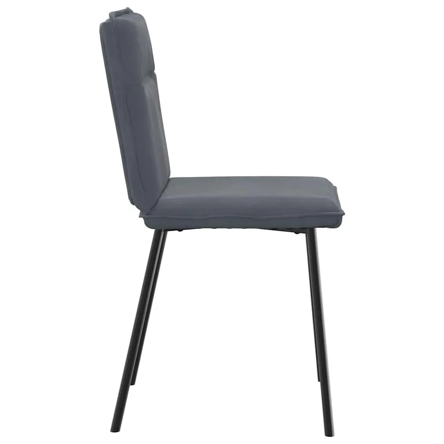 Chaises à manger lot de 6 gris foncé velours - 5