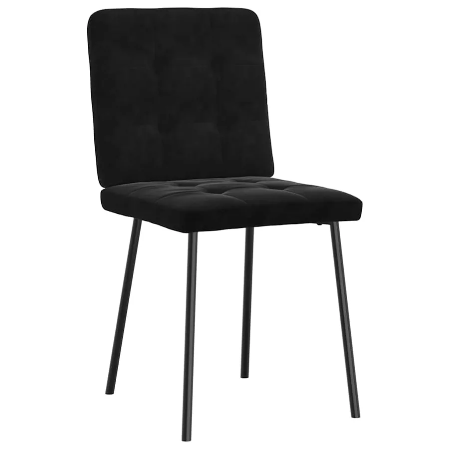 Chaises à manger lot de 4 Noir Velours - 3